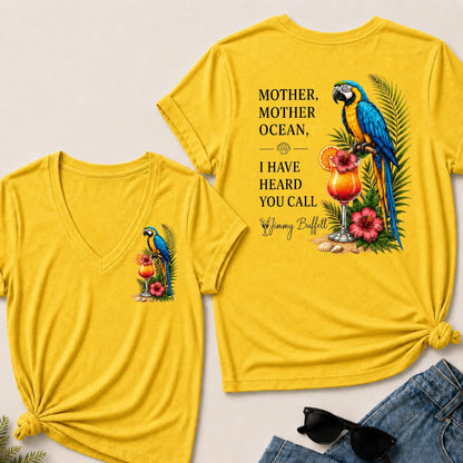 Mother Mother Ocean I Have Heard You Call Jimmy Buffett V-Neck T-Shirt