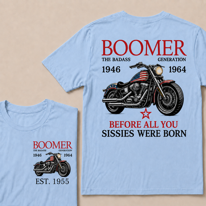 Boomer The Badass Generation Motorcycle rider  Custom EST.Year T-shirts
