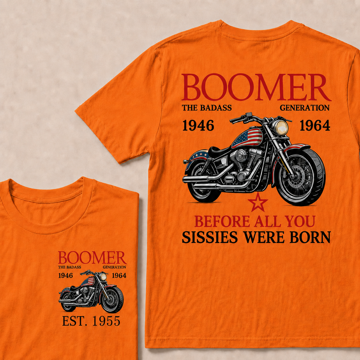 Boomer The Badass Generation Motorcycle rider  Custom EST.Year T-shirts