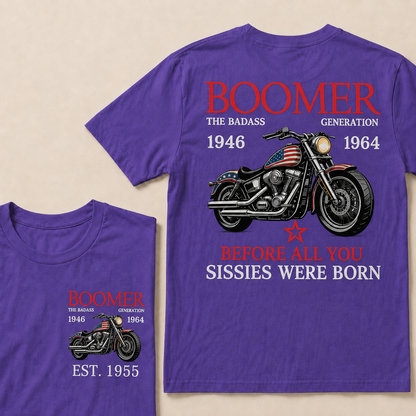 Boomer The Badass Generation Motorcycle rider  Custom EST.Year T-shirts
