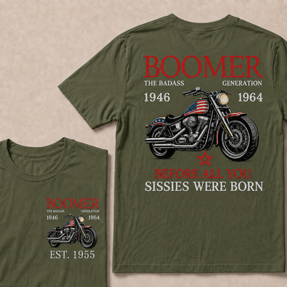 Boomer The Badass Generation Motorcycle rider  Custom EST.Year T-shirts